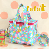 CIEL ラミネートランチバッグ[マルチフラワー/ブルー］