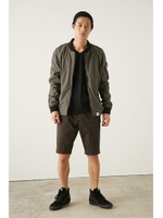 【AZUL by moussy】サテンストレッチペイズリーハーフパンツ/BRN