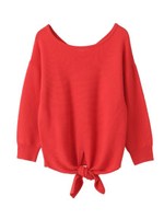 ガーター編前結びプルオーバー/オフホワイト