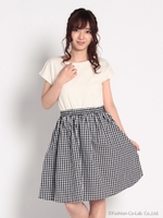 ドロップショルダーワンピース/Gingham Check