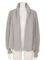 ニット袖着流しパーカー/グレー