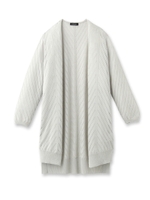 バイアス透かし編みニットカーディガン/オフホワイト(003)