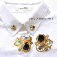 ビジューゴールドベゼルピンバッジ