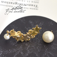 ピアスorイヤリングが選べるメニースター＆コットンパールイヤーアクセサリー