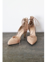 レースアップパンプス/ベージュ(040)