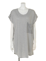【chille anap】ボーダーBIGポケットTシャツ/GRY
