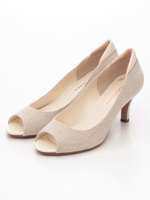 【vanitybeauty】【柔らかSoft Insole】【踵クッション】プレーンオープントゥパンプス/ベージュ