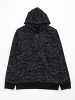 【メンズ】裏毛カモフラZIPパーカ/ブラック