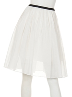 コットンオーガンジーピンタックフレアスカート/オフホワイト