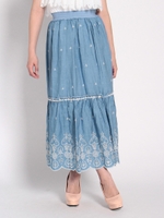 ダンガリーマキシスカート/ブルー