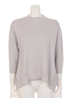 ハイネック後ろフレアーニットチュニック/オフホワイト