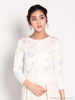 フルールプリントニットカーディガン/ピンク