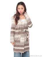 ブランケット柄 フードトッパー/ブラウン