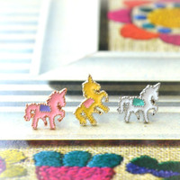 ミニパステルユニコーンピアス