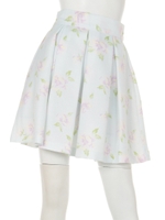 水彩フラワースカートパンツ/ブラック