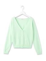 Vネックシンプルカーディガン/ライトグリーン(021)