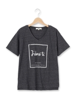 Vネックロゴプリントプルオーバー/ブラック(019)