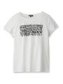 [L]ロゴスムースTシャツ/ホワイト(001)