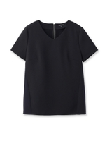 [S]サイド切り替え配色ブラウス/ネイビー(093)