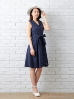 【WEB限定丈】L92開襟ノースリSH/OP/クロ/ギンガム