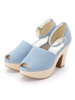 オープントゥストラップサンダル/ライトブルー(091)