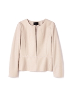 グログランジャージーノーカラージャケット/ベージュ(040)