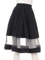 シースルー切替タックスカート/ネイビー