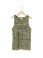 ノースリーブAラインニット/レンガ(069)