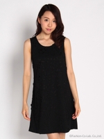 フラワーパンチングワンピース/ブラック