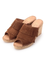 gaimo スエードフリンジミュール/キャメル(041)