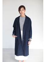 【AZUL by moussy】デニムチェスターマキシコート/NVY