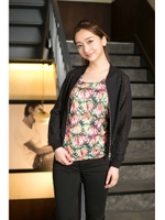 【AZUL by moussy】綿レースブルゾン/BLK