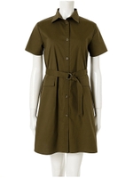 【Decologコラボ】ミリタリーシャツワンピース/カーキ