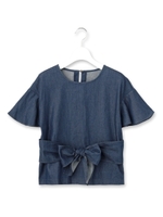 ウエストリボンデニムプルオーバー/ネイビー(093)