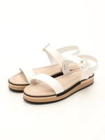 エナメルフラットサンダル/WHITE