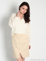 スキッパードッキングワンピ/ベージュ