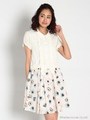 フラワーシアーチェックブラウスドッキングOP　3/サックス