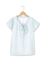 ボウタイ付きストライプカットソー/オフホワイト(003)