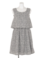 レイヤードカットワンピース/オフホワイト