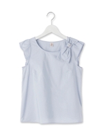 肩リボンブラウス/ライトブルー(091)