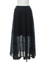 刺繍ロングスカート/ピンク