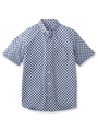 ALBINIドットプリント 半袖BDシャツ/ブルー(492)