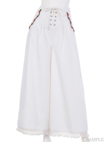 Kz RoseデニムガウチョP/T/ホワイト