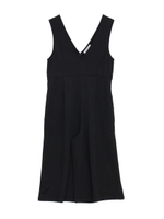 Vネックワイドオールインワン/ブラック