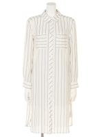【ANAP】ストライプロングシャツワンピース/オフホワイト(302)