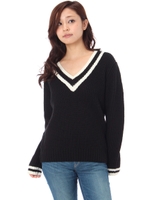 【AZUL ENCANTO】チルデンニットプルオーバー/BLK