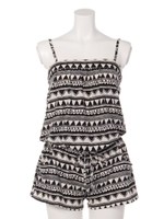 【LATINA】オルテガ柄ロンパース/WH