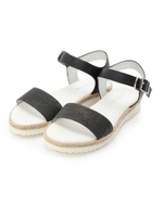 アンクルベルトフラットサンダル/ブラック(519)