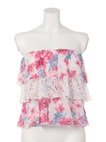 ティアードフリルフラワーベアTOP/WHT