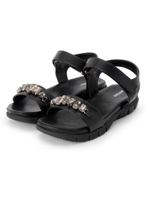 ビジュー付きベルトサンダル/シルバー(006)